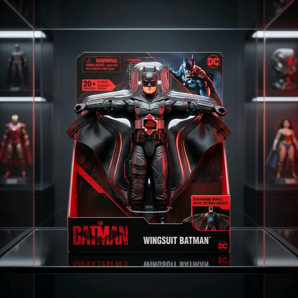 NIP The Batman 2022 WINGSUIT BATMAN Lights Action Figure 12" Spin Master